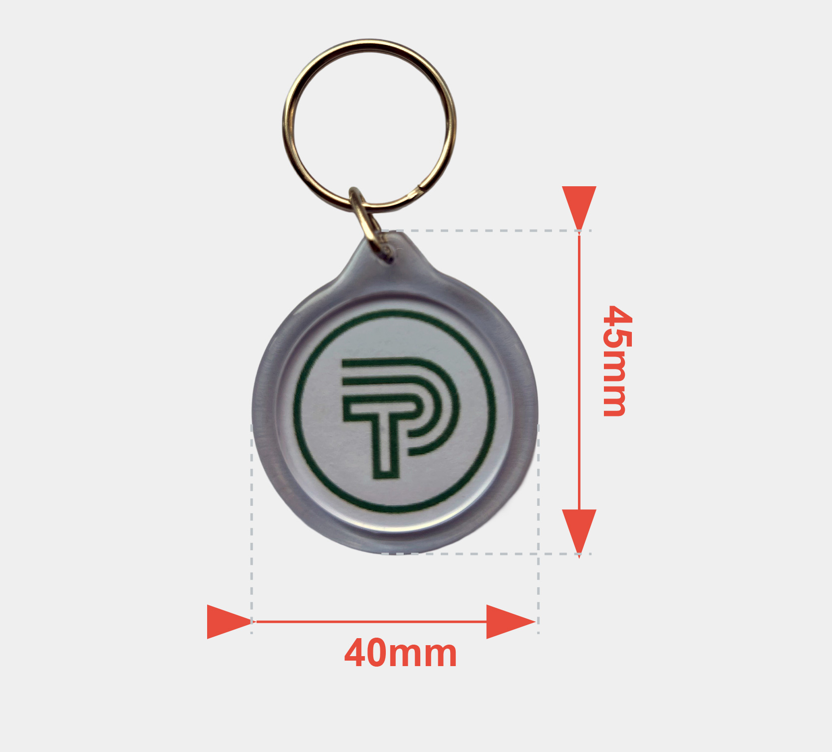 Tap Ping Clear plastic logo NFC Leather Keyring Fob