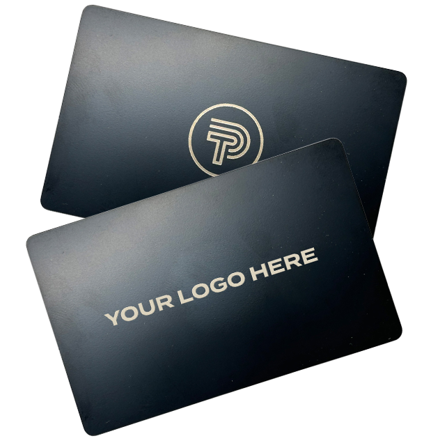 Two Black NFC enabled digital business cards Your logo here